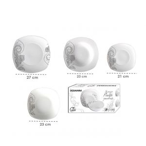 Servizio Piatti 19pz Decorazione Calla DGBavaria Piatti Quadrati - 200014