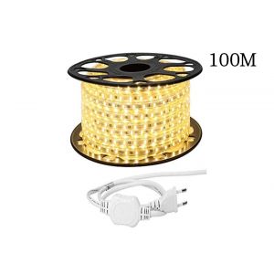 Bobina striscia led 100MT luce calda flessibile siliconata fila singola 2835 SMD