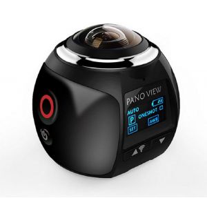 Action cam a 360° 4k fotocamera con wifi panoramica grandangolare 220°, 30 fps, vr 5 mp, hdmi con dv player 