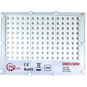 Faro Led Smd Con Ottiche Circolari Slim 150w Esterno Ip66 - Luce Fredda 6000k