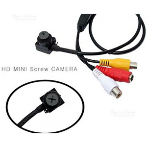 Mini videocamera spia,microcamera cimice vite perno bullone nera nero spy Cam