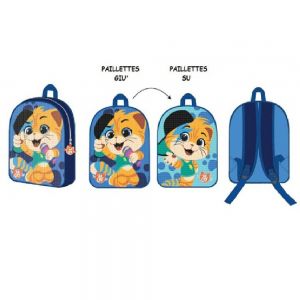 Zainetto Asilo Reversibile con Paillettes 44 Gatti - Zaino Asilo per Bambino