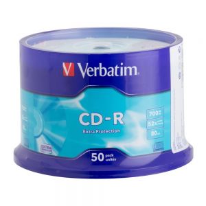 50 cd verbatim vergini vuoti 16x advanced 4.7 gb - 52x 700mb per audio