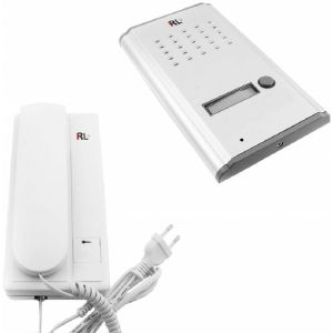 Kit citofono bianco monofamiliare 1 cornetta apricancello esterno 2 fili RL-3208A