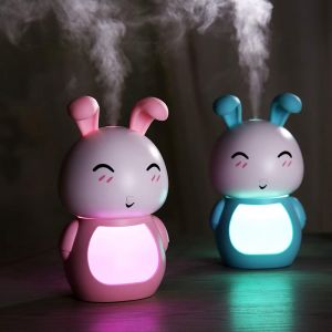 Nuovo umidificatore a Cartoni Animati Mini umidificatore a Tre posti con Coniglio Mengba Portatile Silenzioso