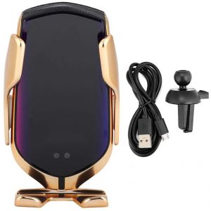 Caricabatteria da auto wireless con sensore intelligente, ricarica rapida Qi da 10 W.