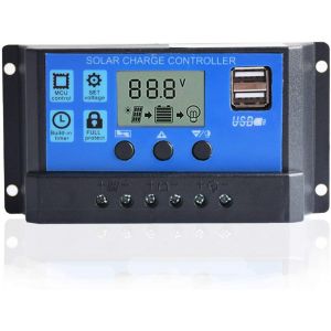 Regolatore di carica con usb pannello solare 12-24v 10a controller ricarica