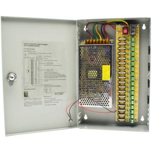 Alimentatore CCTV 18 canali Uscita 12 V 30 Amp Scatola Porta con Fusibile PTC Alimentatore distribuito per CCTV DVR Sistema di Sicurezza e telecamere