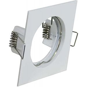 Porta Faretto Portafaretto Quadrato Fisso Incasso Bianco Lampada LED GU10 63mm