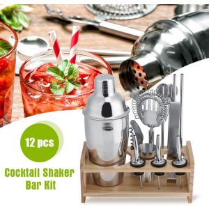 Set Barista Professionale 12 Pezzi 750 Ml Set Shaker per Cocktail Shaker per Bevande Set Brocca da Cocktail per Miscelatore per Vino