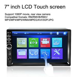 7" Bluetooth Autoradio 7025D 2 DIN Touch Screen Stereo MP5 MP3 Media Player USB FM 