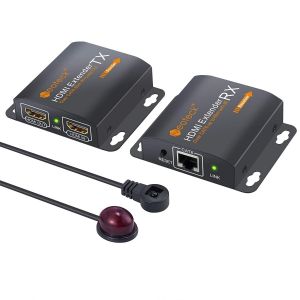 Neoteck 1080P HDMI Ethernet Network Extender con 2 Porta HDMI Divisore Loop su Singolo RJ45 CAT6/7 Cavo Supporta 3D