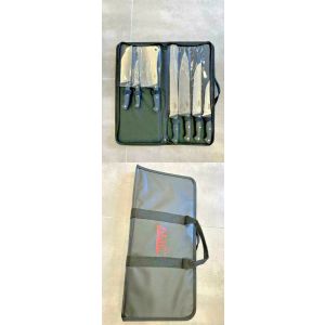 Set coltelli acciaio inox cucina chef ristorante marca AMC con valigetta portatile