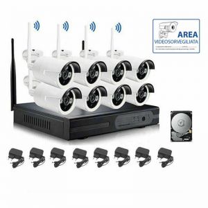 Kit Videosorveglianza Wireless  8 Telecamere 