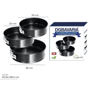 Kit 3 Tortiere Tonde Torta Pizza Teglia Per Forno Legna Tegame Forni