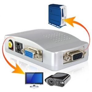 Adattatore convertitore computer pc notebook da vga a rca s-video tv proiettore 