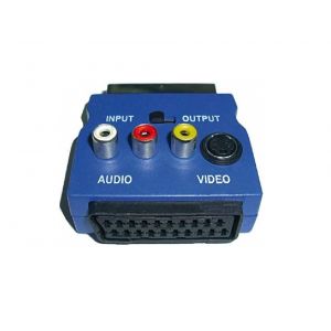 Adattatore Euroconnettore 21 Poli 3 Rca H E Video S Vhs Scart Interruttore
