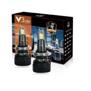 Led auto lampade fari coppia h7 modello v3 moto lampadine 55w luce bianca 6000k