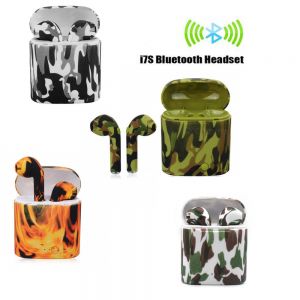 Auricolari wireless cuffie sport i7s tws bluetooth camouflage android iphone