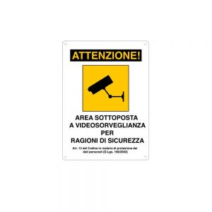 Set 10pz Avviso Di Area Sottoposta a Videosorveglianza A1 Per Negozi Locali E Luoghi Pubblici