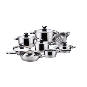 Set di Pentole Bavaria Qualità Extra 12 Pz in Acciaio Inox 18/10