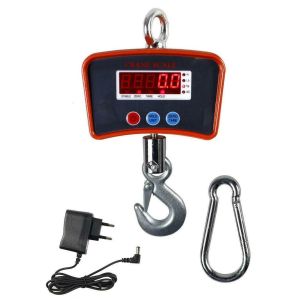 Bilancia Elettronica Industriale 1000 Kg Display Led Gancio Gru in Acciaio Inox