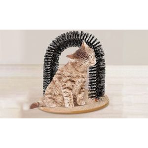 Spazzola Per Massaggio Gatti A Forma Di Arco Con Base Tiragraffi Cat