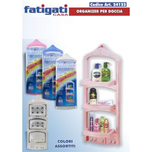 Organizer per doccia 3 mensole in plastica diversi colori