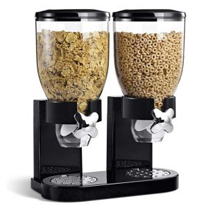 Dispenser cereali Singolo o doppio Dispenser Cibo secco di plastica Dosatore Distributore