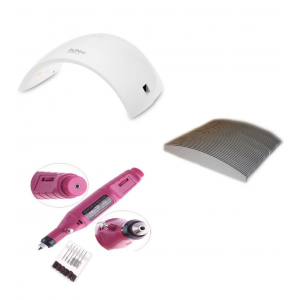 Kit Sun 9c/s Mini Fresa 50 Lime 100/180 Manicure Pedicure Lampada Unghie