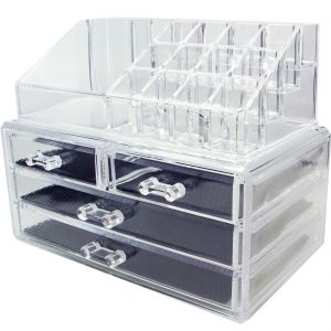 Organizzatore organizer per make up pennelli rossetti trucchi gioielli 4 cassetti