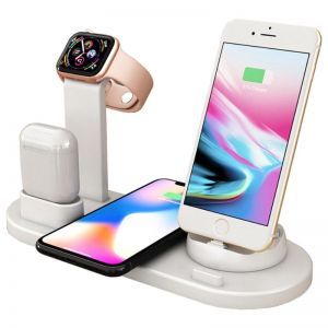 Stazione Ricarica Wireless Smartphone Smartwatch Caricatore Auricolari 3in1