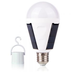 Lampadina emergenza pannello solare 7w e27 lampada ricaricabile ip65 6500k 