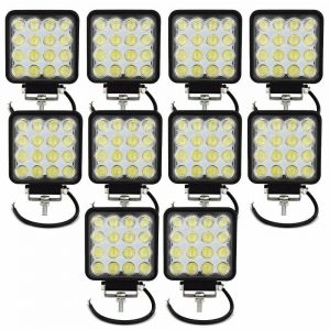 10 Fari 48W Quadrato Faretto Led Da Lavoro 16 Led Da 3W Di Profondità Auto Barca