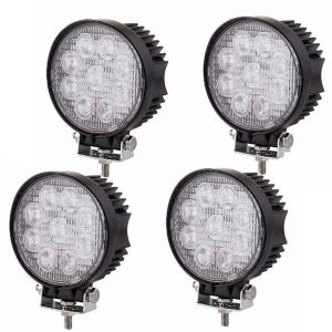 1 Faro 27W Rotondo con  Faretti Led Da Lavoro 9 Led Da 3W ideale per  Auto o Barca
