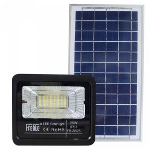 Faro Led Con Ricarica Solare 25W Impermeabile IP67 FB-8825 6500K Luce Fredda