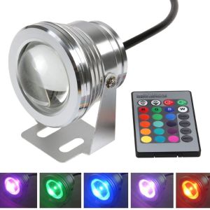Faro faretto lampada cob led rgb 10w watt 12v esterno waterproof con telecomando