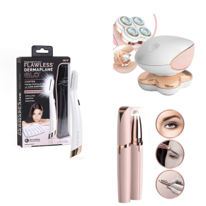 Micro depilatore sopracciglia + epilatore esfoliante viso + mini epilatore corpo