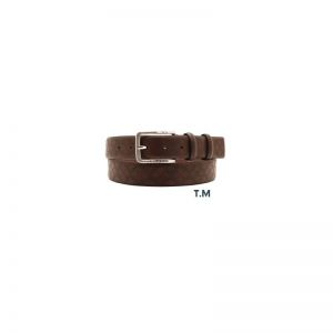 Egon Furstenberg PF 847-35 Cintura in pelle uomo Salvadanaio in Alluminio Testa Moro