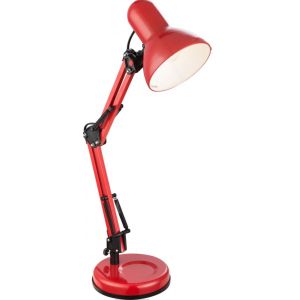 Lampada da tavolo in metallo rosso con attacco E27