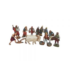 Kit 2 Presepe Set 10 pastori 10cm made in italy Landi-Moranduzzo