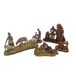 Pastori Presepe - Kit da 5 Scene Pastori mestieri contadini Landi-Moranduzzo