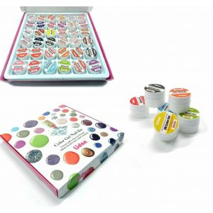 Kit 36 Pure Gel Uv Colorati Lidan Ricostruzione Unghie Nail Art Vasetti 7 Gr