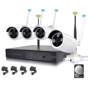 Kit videosorveglianza wireless nvr 4 canali 4 telecamera wireless+nvr