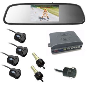 Kit Sensori Di Parcheggio Monitor Specchietto Telecamera Retromarcia Incasso