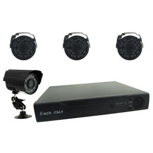 Kit Dvr Videosorveglianza Hdmi 4 Telecamere Ir 4 Ch Bnc Completo 5504h-4-b