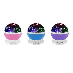 Lampada Notturna Illuminazione Rotante Luna E Stelle Proiettore Per Bambini