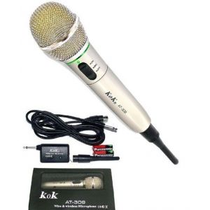 Microfono wireless AT-309 con cavo filo 2 in 1 per registrare, karaoke, cantare
