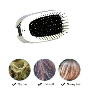 Mini spazzola capelli portatile vibrante massaggiante ioni negativi elettrica