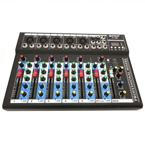 Mixer console 7 canali professionale microfono usb mp3 pianobar dj karaoke f7-mb